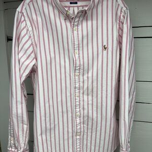 Polo by Ralph Lauren Pink and White Striped Shirt
